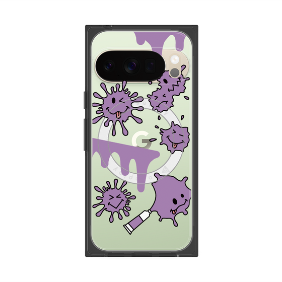 Premium Square Case with Pixelsnap［ PAINTING SMILE Purple ］