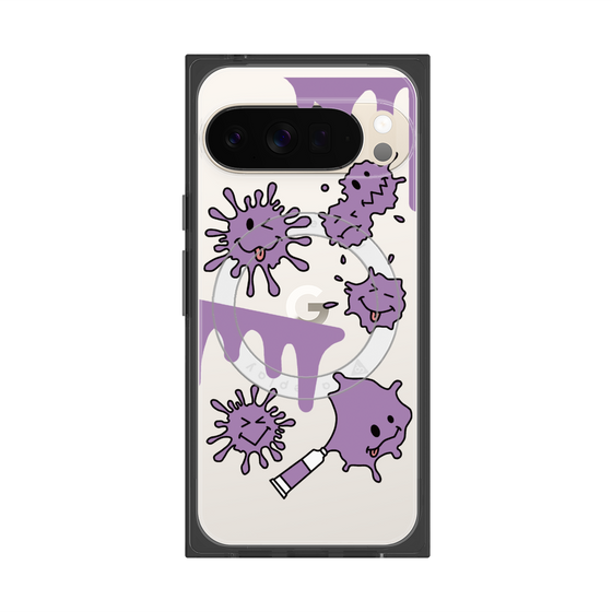 Premium Square Case with Pixelsnap［ PAINTING SMILE Purple ］