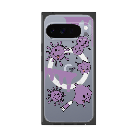 Premium Square Case with Pixelsnap［ PAINTING SMILE Purple ］