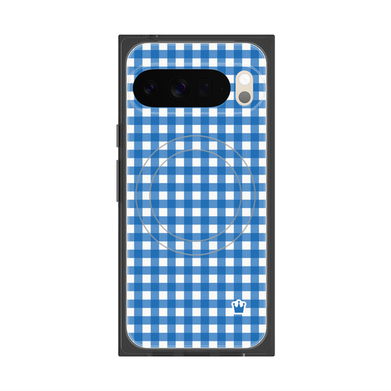 Premium Square Case with Pixelsnap［ Checkered Blue ］