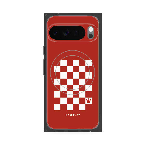 Premium Square Case with Pixelsnap［ Racing Checkered Flag Red ］
