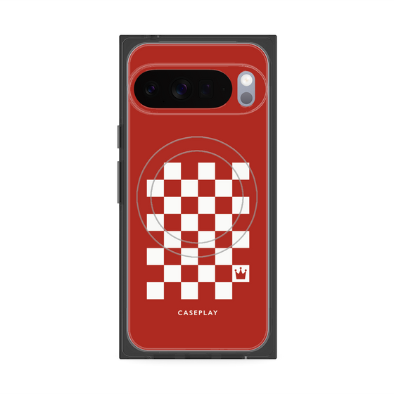 Premium Square Case with Pixelsnap［ Racing Checkered Flag Red ］
