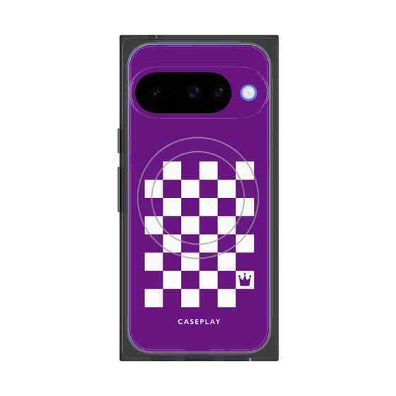 Premium Square Case with Pixelsnap［ Racing Checkered Flag Purple ］
