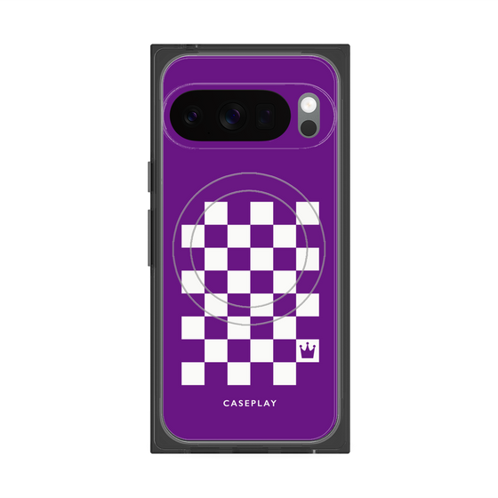 Premium Square Case with Pixelsnap［ Racing Checkered Flag Purple ］
