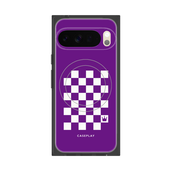 Premium Square Case with Pixelsnap［ Racing Checkered Flag Purple ］