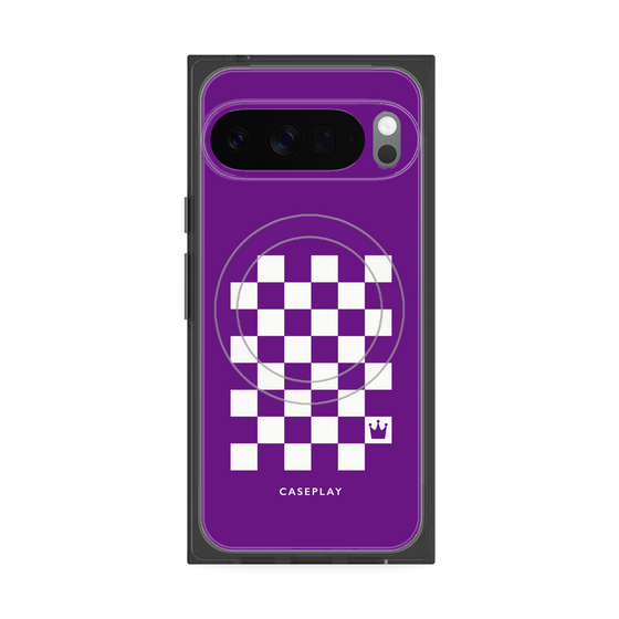 Premium Square Case with Pixelsnap［ Racing Checkered Flag Purple ］