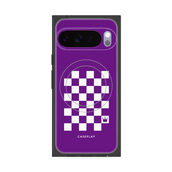 Premium Square Case with Pixelsnap［ Racing Checkered Flag Purple ］