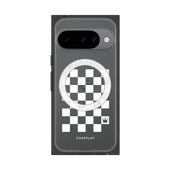 Premium Square Case with Pixelsnap［ Racing Checkered Flag White ］