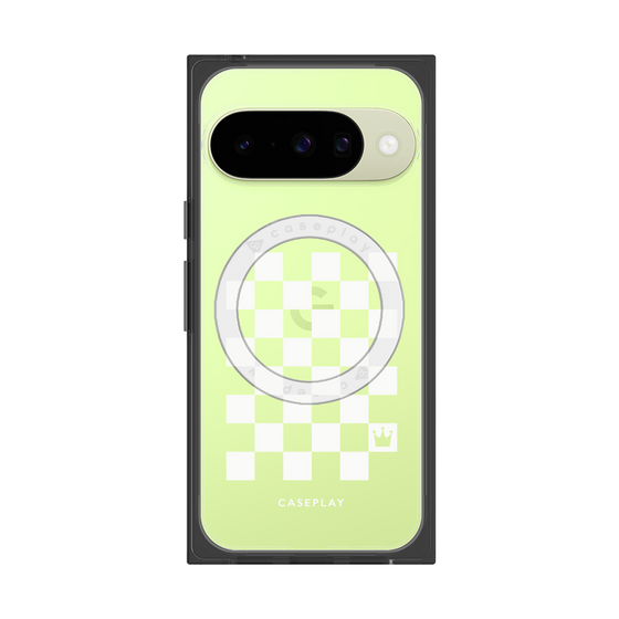 Premium Square Case with Pixelsnap［ Racing Checkered Flag White ］