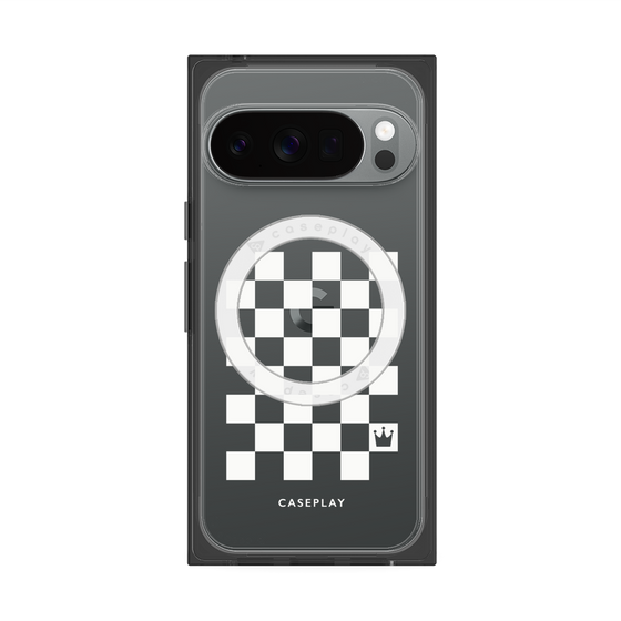Premium Square Case with Pixelsnap［ Racing Checkered Flag White ］