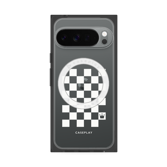 Premium Square Case with Pixelsnap［ Racing Checkered Flag White ］