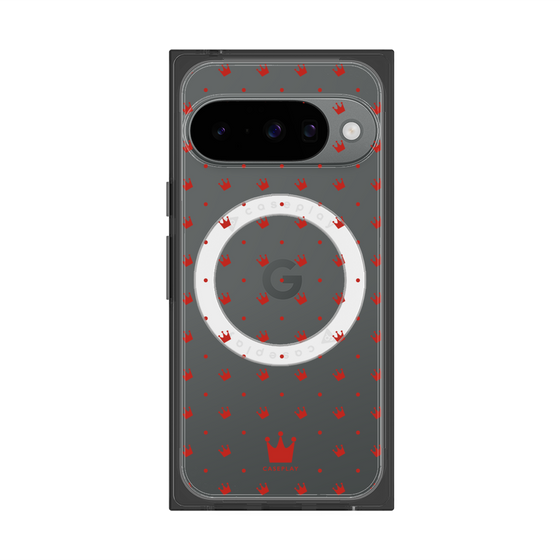 Premium Square Case with Pixelsnap［ CASEPLAY Crown Dots Red ］
