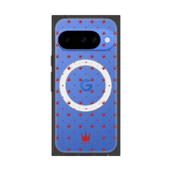 Premium Square Case with Pixelsnap［ CASEPLAY Crown Dots Red ］