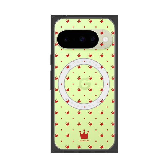 Premium Square Case with Pixelsnap［ CASEPLAY Crown Dots Red ］