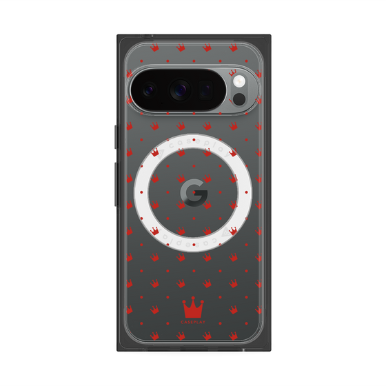 Premium Square Case with Pixelsnap［ CASEPLAY Crown Dots Red ］