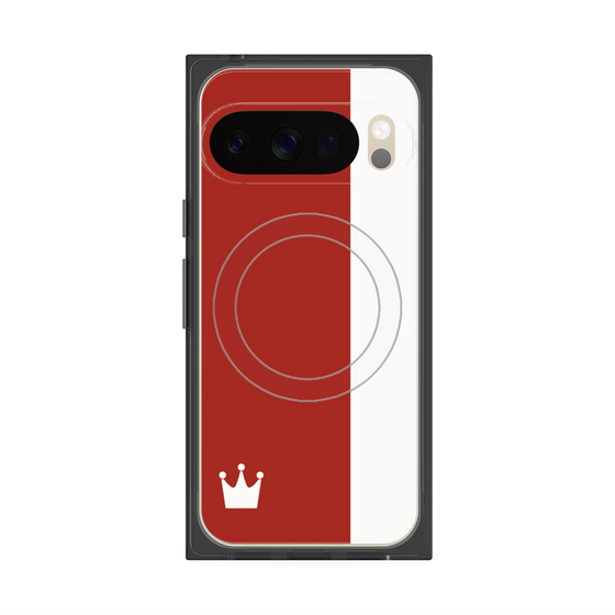 Premium Square Case with Pixelsnap［ CASEPLAY Bi-Colors Red & White ］