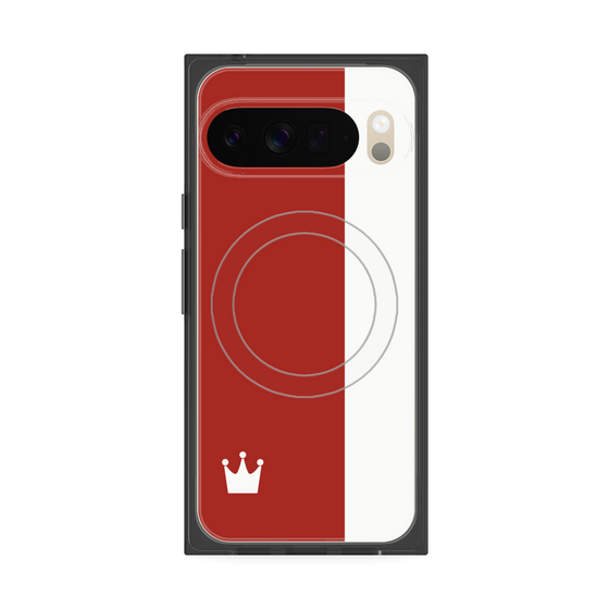 Premium Square Case with Pixelsnap［ CASEPLAY Bi-Colors Red & White ］