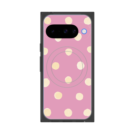 Premium Square Case with Pixelsnap［ Watercolor Dots Retro Color - Pink ］
