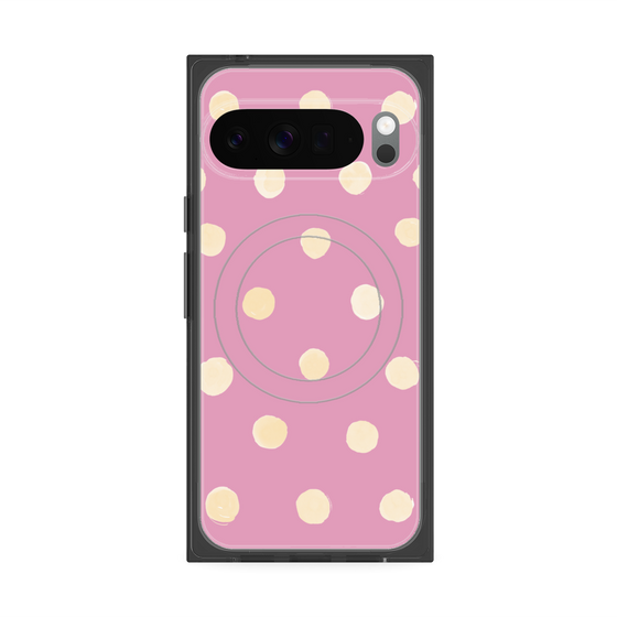 Premium Square Case with Pixelsnap［ Watercolor Dots Retro Color - Pink ］