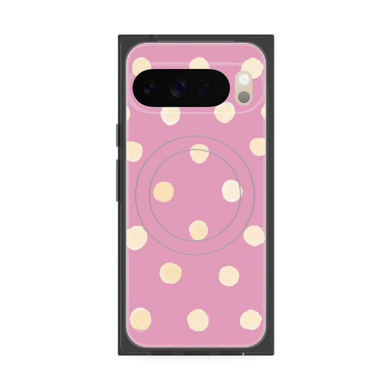 Premium Square Case with Pixelsnap［ Watercolor Dots Retro Color - Pink ］