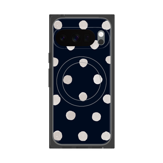 Premium Square Case with Pixelsnap［ Watercolor Dots Retro Color - Navy ］
