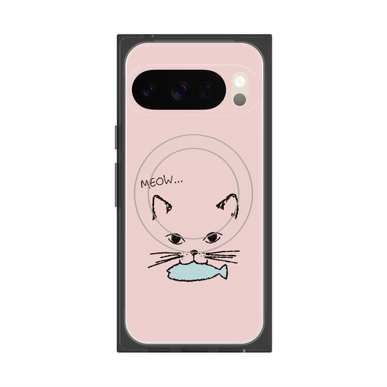 Premium Square Case with Pixelsnap［ Very Greedy Cat - Pink ］