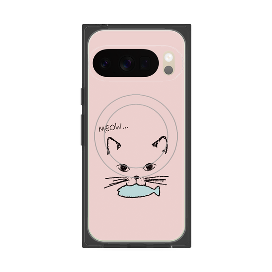Premium Square Case with Pixelsnap［ Very Greedy Cat - Pink ］