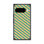 Premium Square Case with Pixelsnap［ Small Stripe - Green × Orange ］