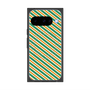 Premium Square Case with Pixelsnap［ Small Stripe - Green × Orange ］