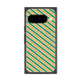 Premium Square Case with Pixelsnap［ Small Stripe - Green × Orange ］