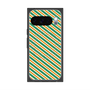 Premium Square Case with Pixelsnap［ Small Stripe - Green × Orange ］