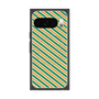 Premium Square Case with Pixelsnap［ Small Stripe - Green × Orange ］