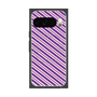 Premium Square Case with Pixelsnap［ Small Stripe - Purple × Pink ］