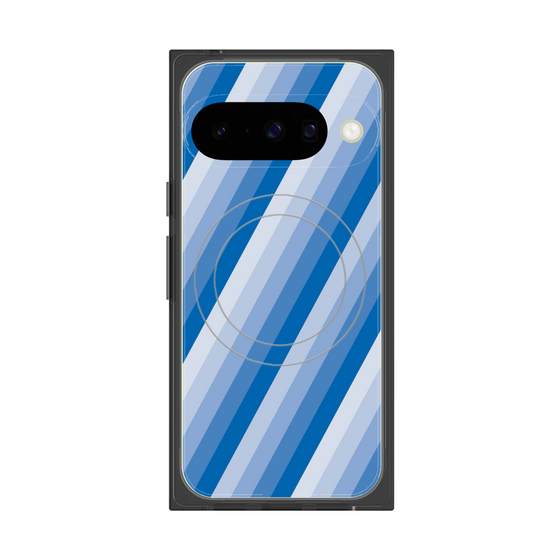 Premium Square Case with Pixelsnap［ Middle Stripe - Blue ］