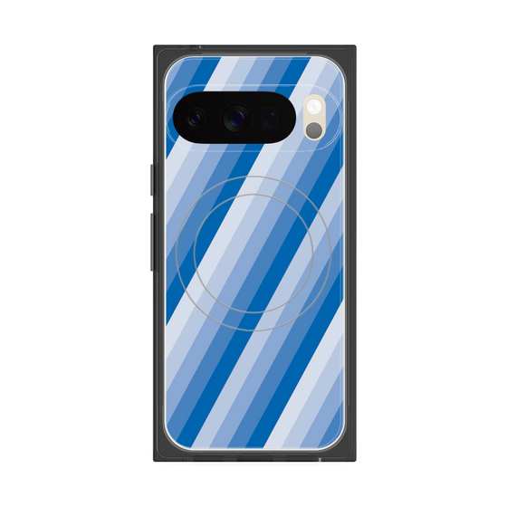 Premium Square Case with Pixelsnap［ Middle Stripe - Blue ］