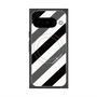 Premium Square Case with Pixelsnap［ Big Stripe - Black × Gray ］