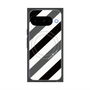Premium Square Case with Pixelsnap［ Big Stripe - Black × Gray ］