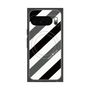 Premium Square Case with Pixelsnap［ Big Stripe - Black × Gray ］