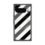 Premium Square Case with Pixelsnap［ Big Stripe - Black × Gray ］