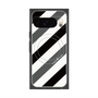 Premium Square Case with Pixelsnap［ Big Stripe - Black × Gray ］