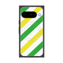 Premium Square Case with Pixelsnap［ Big Stripe - Green × Yellow ］