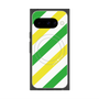Premium Square Case with Pixelsnap［ Big Stripe - Green × Yellow ］