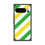 Premium Square Case with Pixelsnap［ Big Stripe - Green × Yellow ］