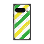 Premium Square Case with Pixelsnap［ Big Stripe - Green × Yellow ］