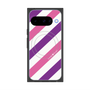 Premium Square Case with Pixelsnap［ Big Stripe - Purple × Pink ］