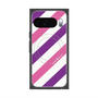 Premium Square Case with Pixelsnap［ Big Stripe - Purple × Pink ］