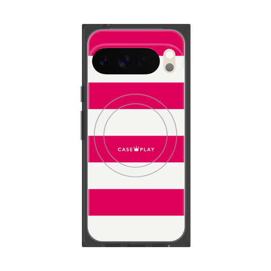 Premium Square Case with Pixelsnap［ Big Border - Pink ］