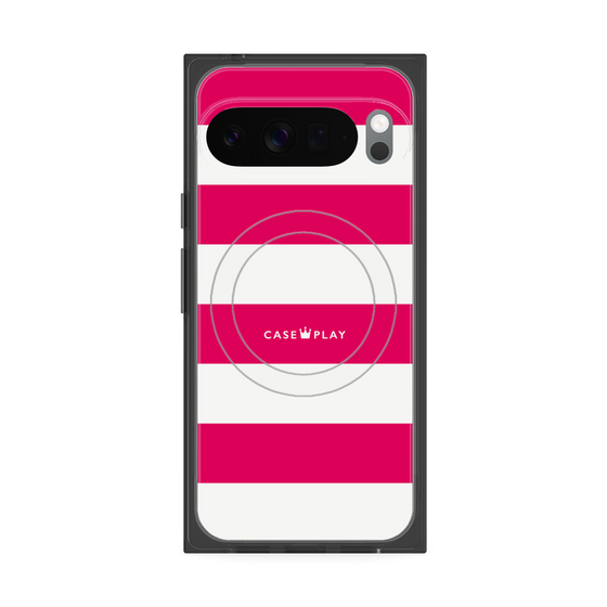 Premium Square Case with Pixelsnap［ Big Border - Pink ］