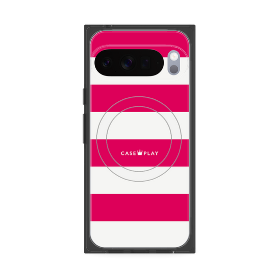 Premium Square Case with Pixelsnap［ Big Border - Pink ］