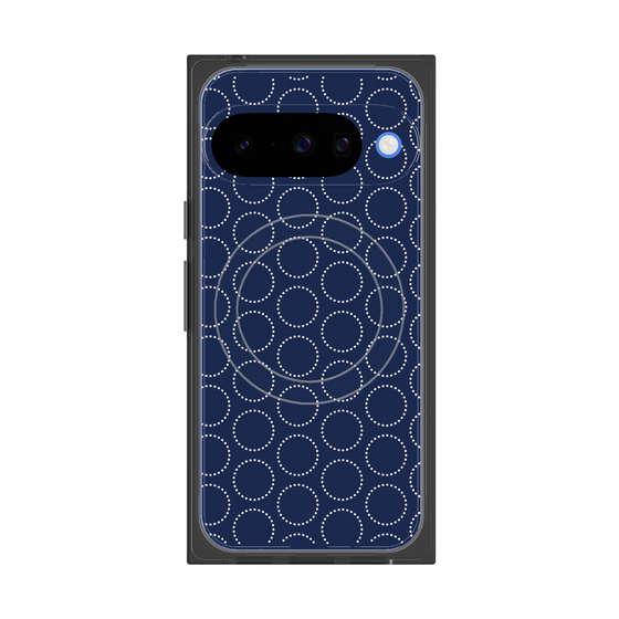 Premium Square Case with Pixelsnap［ Dot Circle - Navy ］